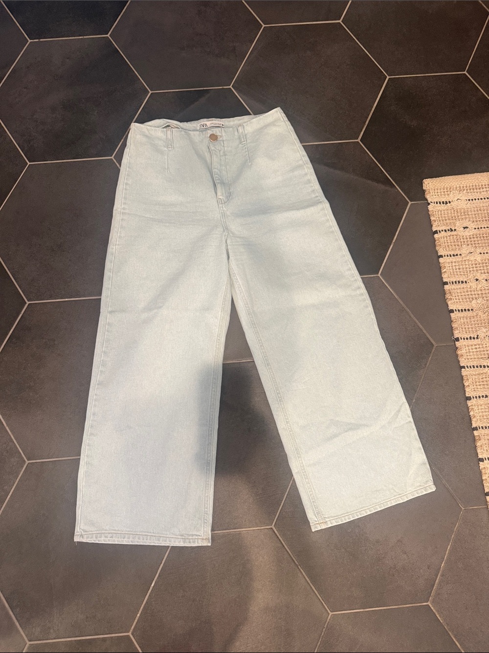 Zara Light Blue Wide Leg Jeans